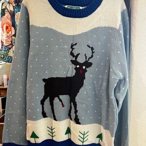 Funny Tacky Festive Reindeer Christmas Sweater